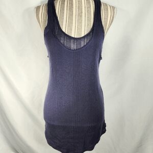 Banana Republic Heritage Blue Silk Ribbed Layer Look Racerback Tank Top Medium